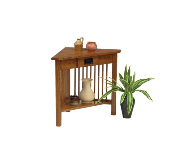 Mission Corner Table w/Drawers